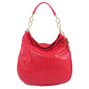 Christian Dior One Shoulder Bag Calf Red